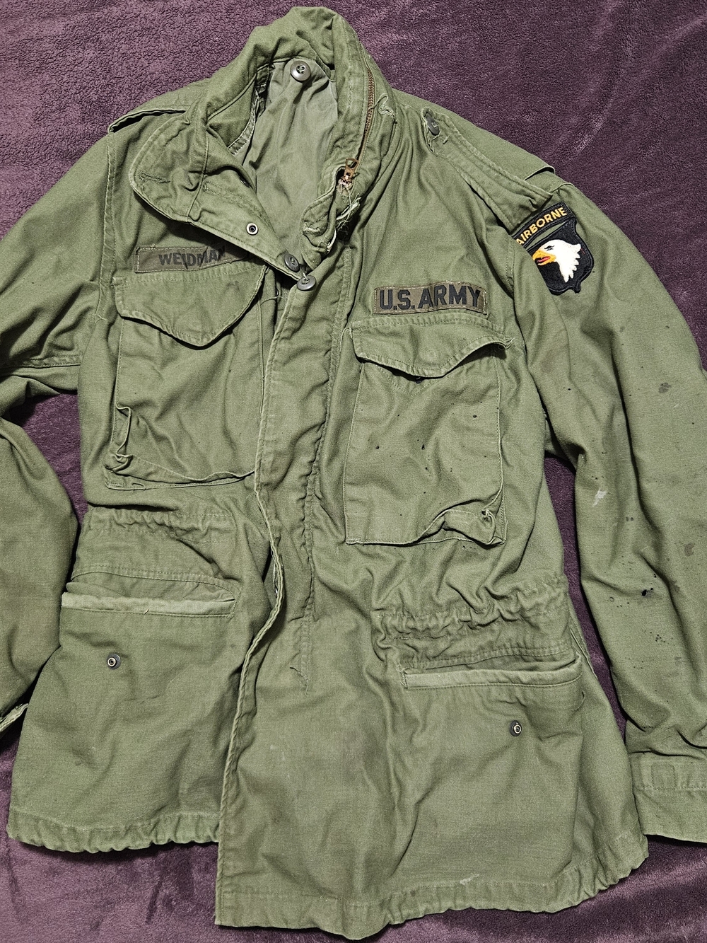 M65 Field Jacket Alpha Industries Medium Short Issued GC Patched